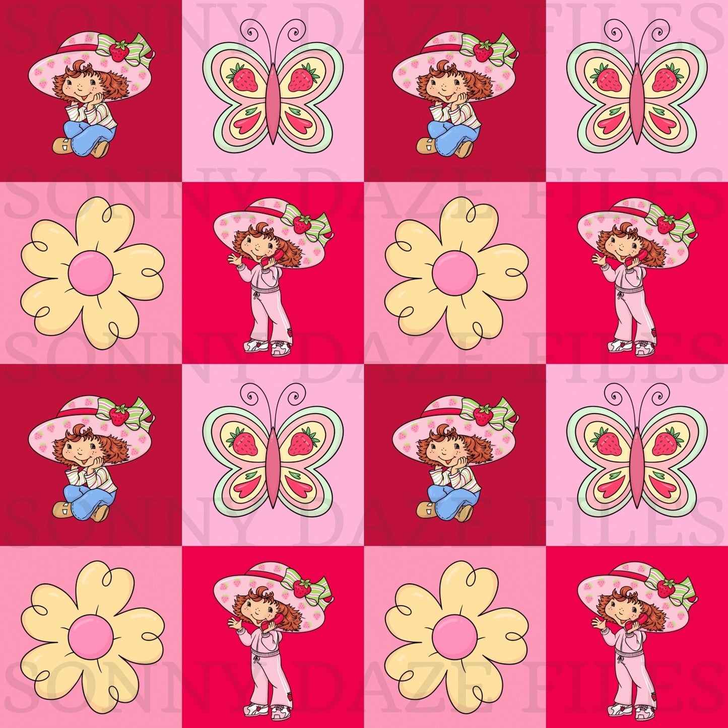 Strawberry girl checkered