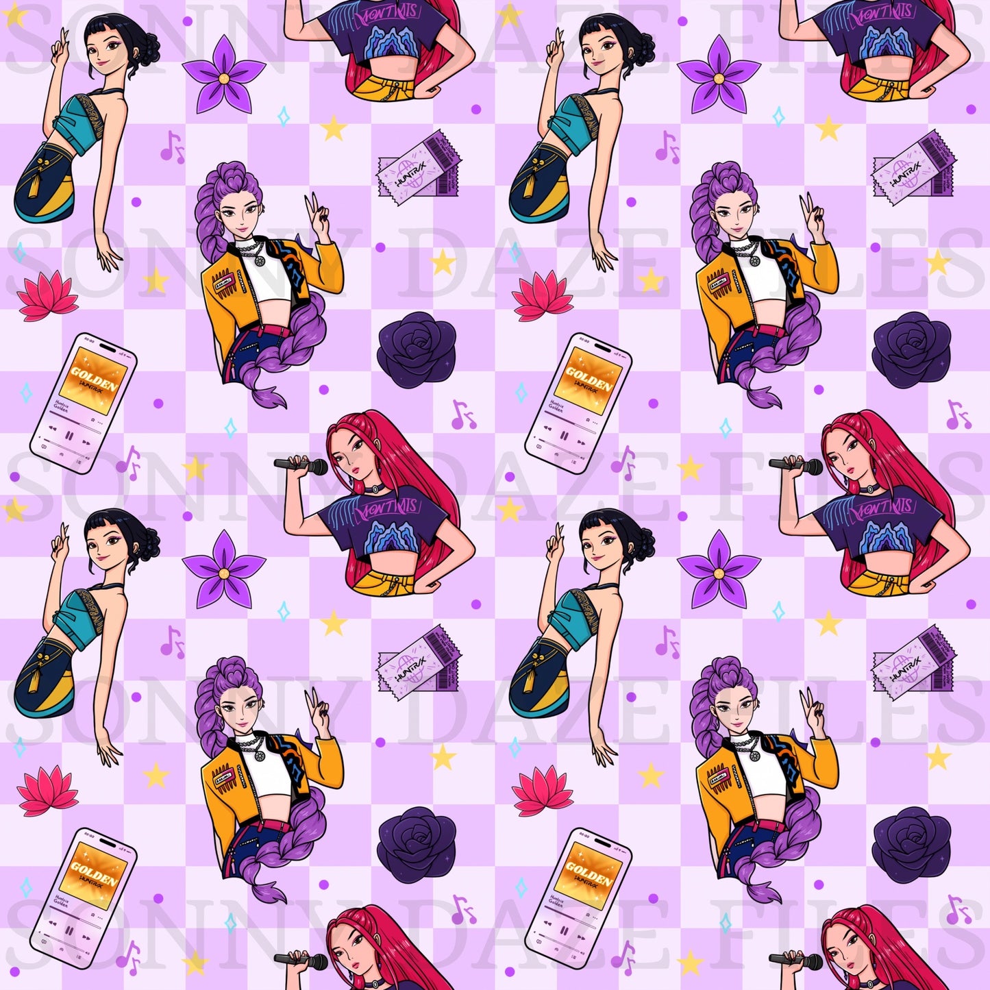 Hunter girls purple checkered