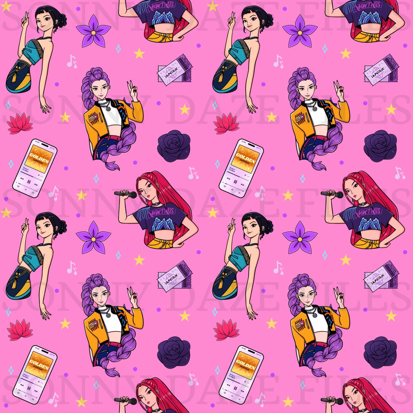 Hunter girls pink background