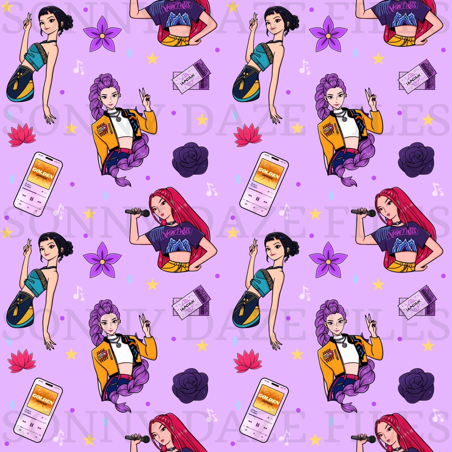 Hunter girls purple background
