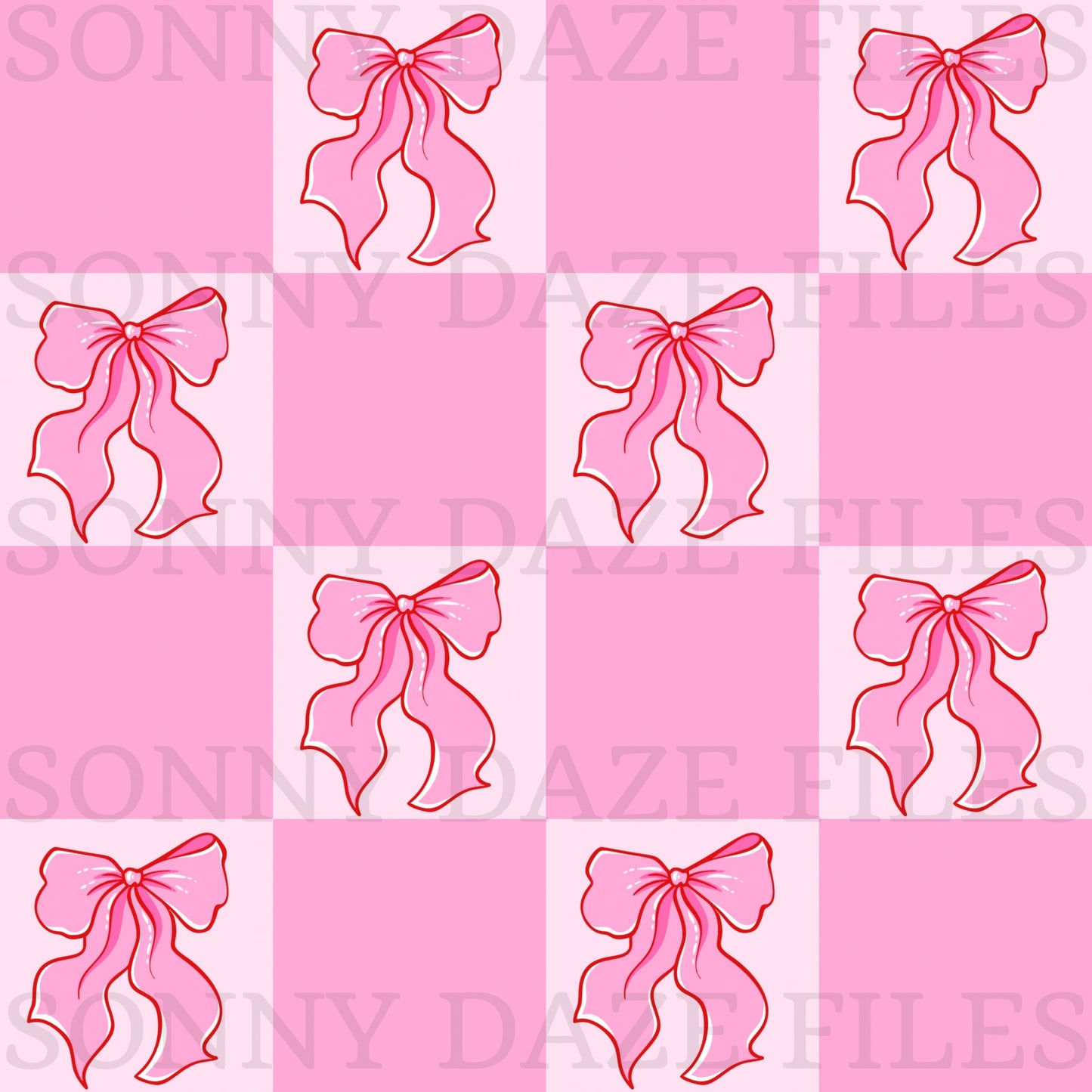 Pink checkered bows