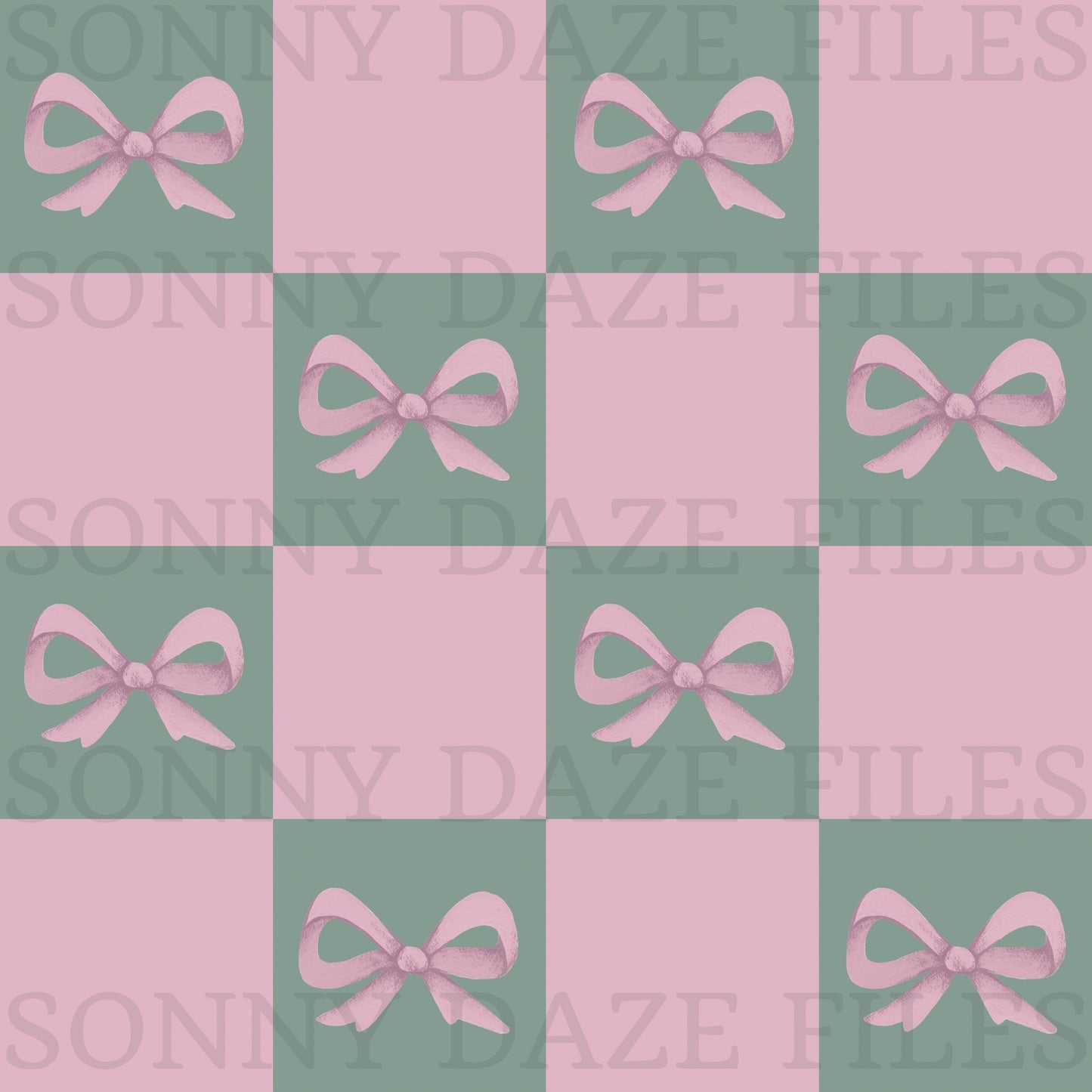 Christmas checkered with bows