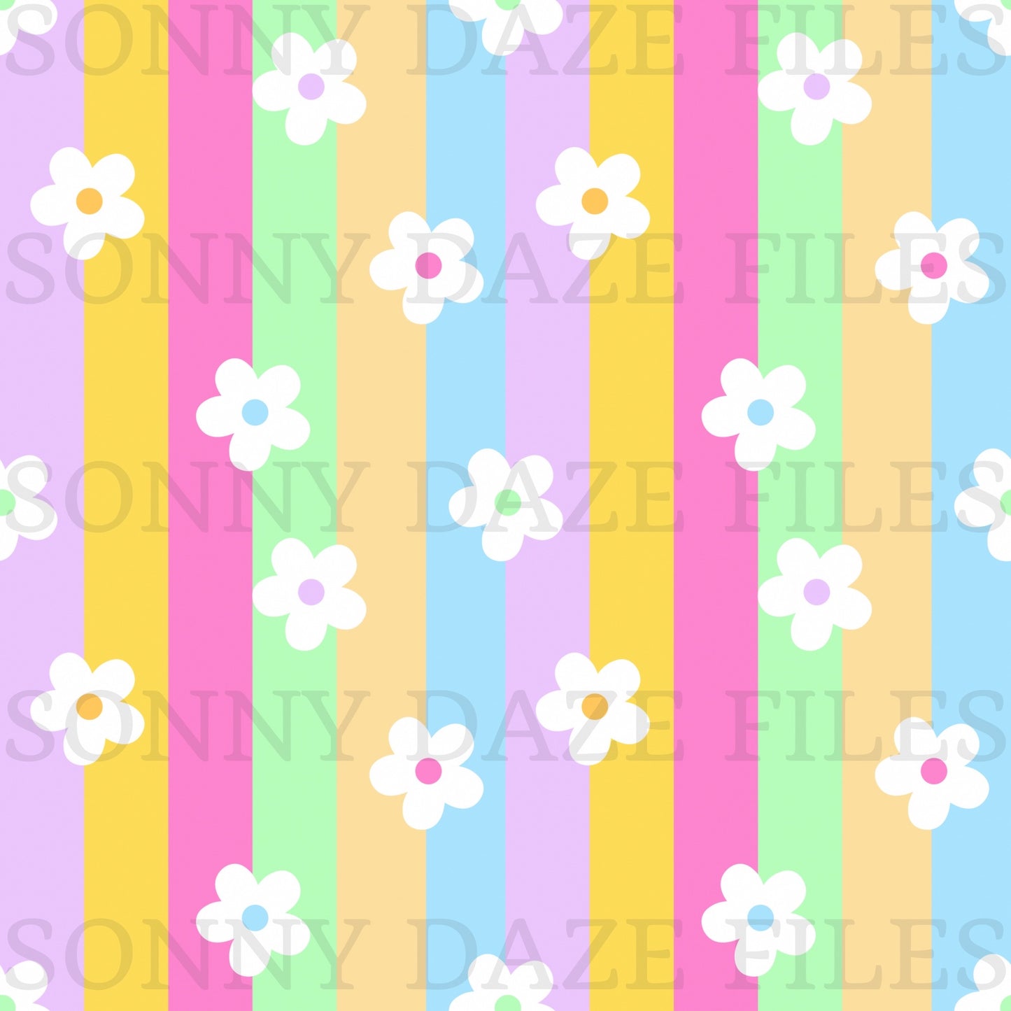 Stripes with white flowers