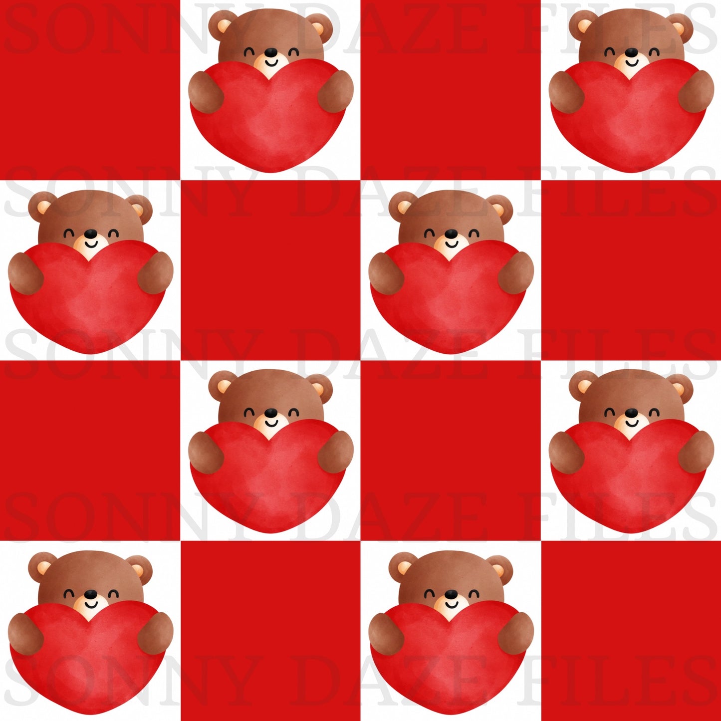 Checkered vday teddy