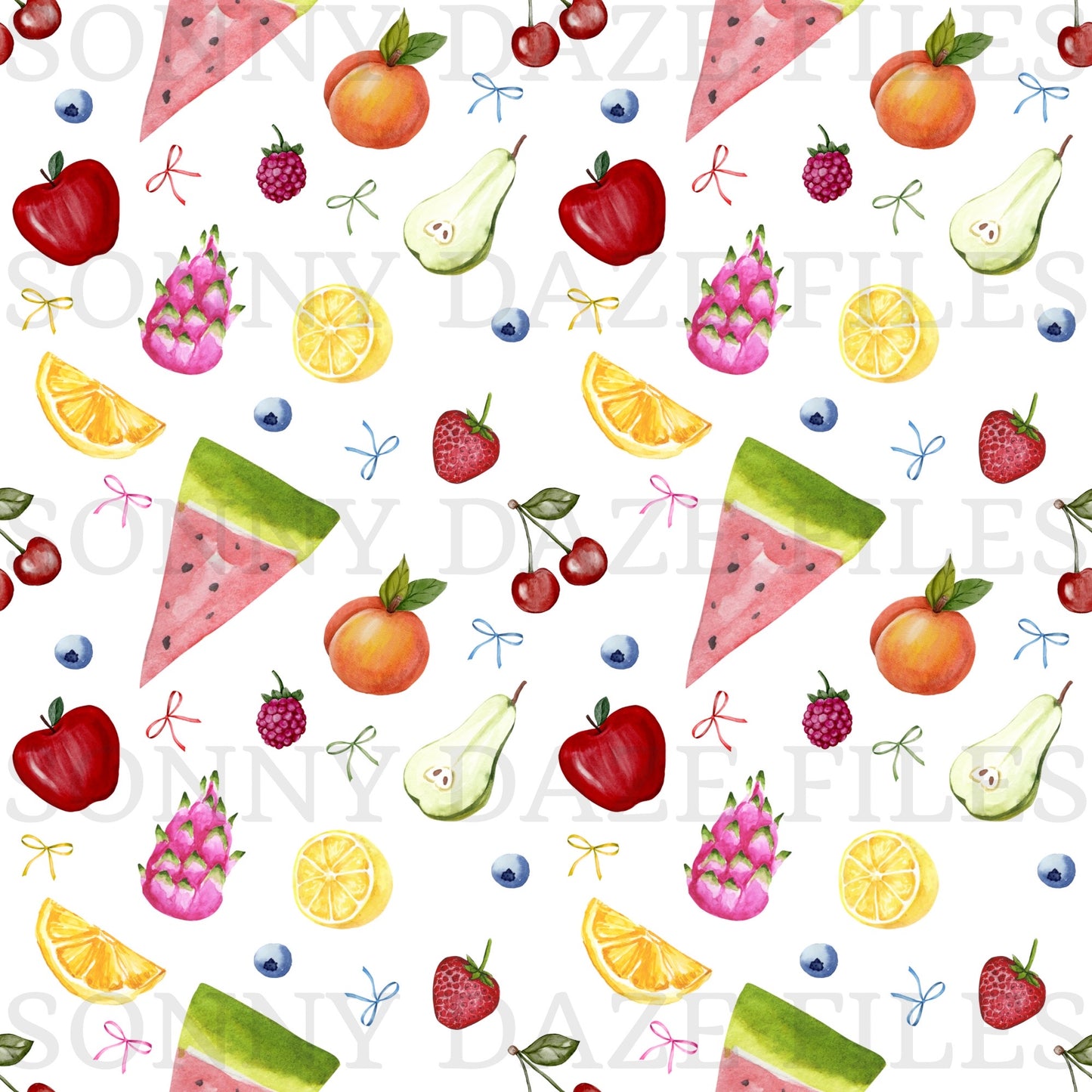Fruits and bows