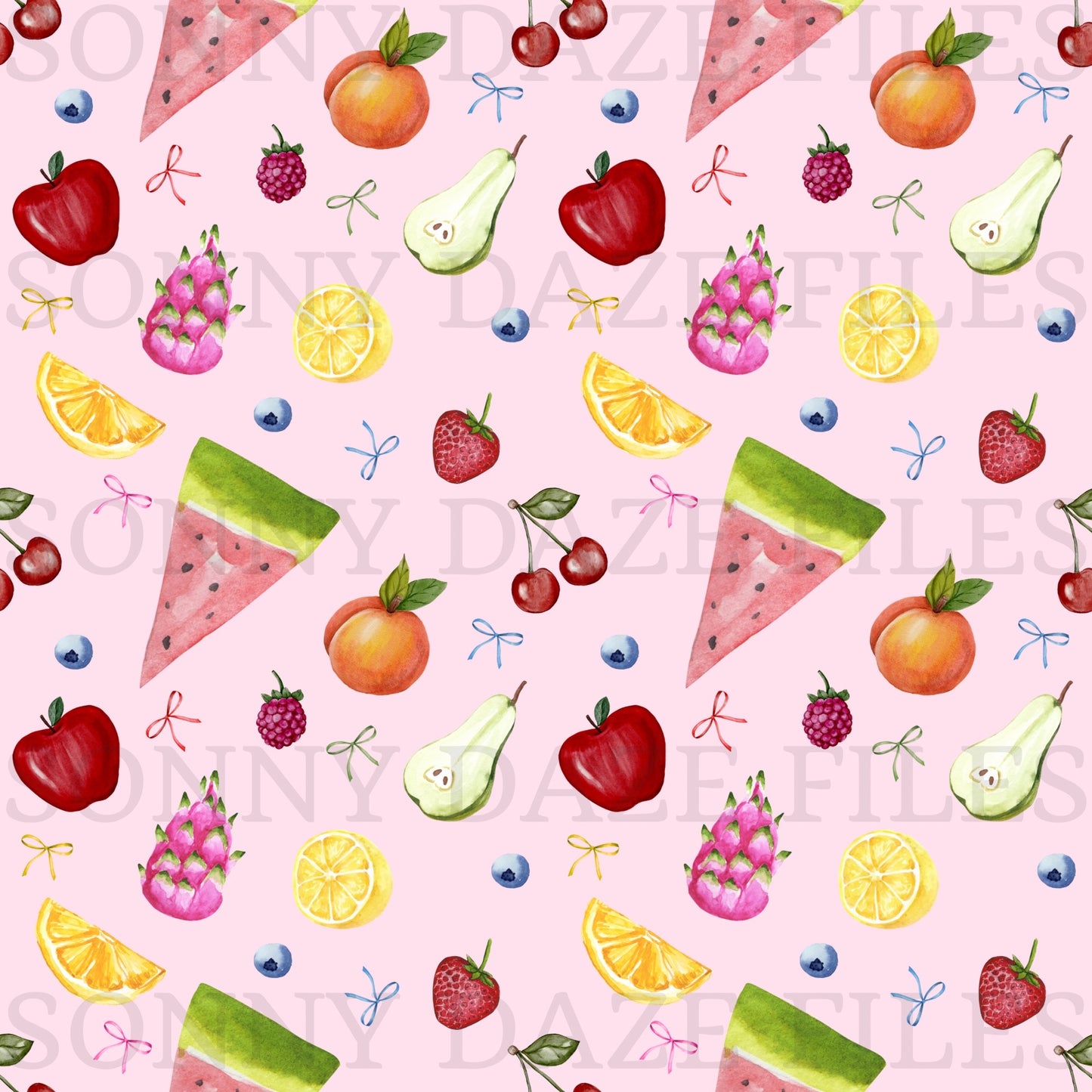 Fruits and bows