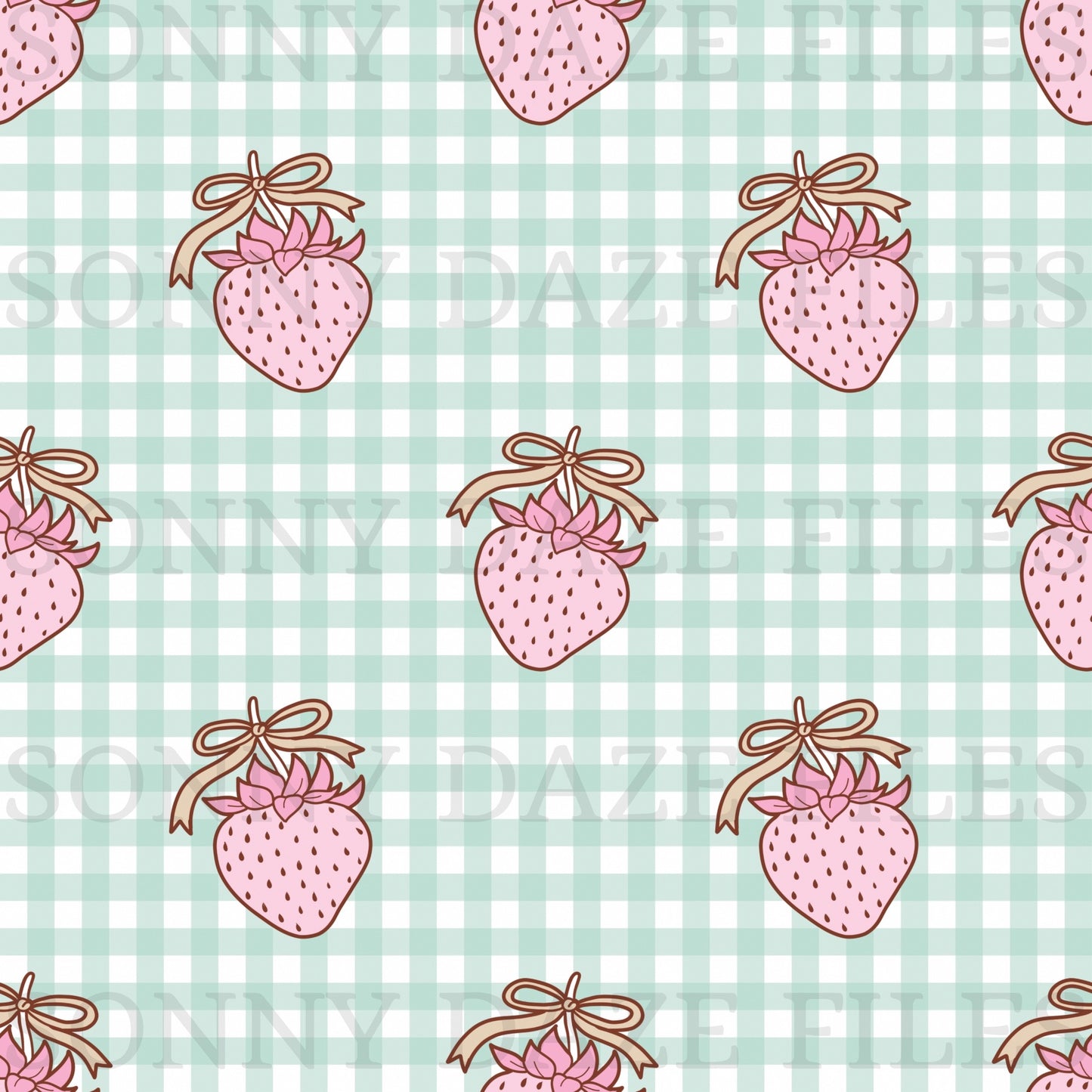 Coquette strawberry gingham