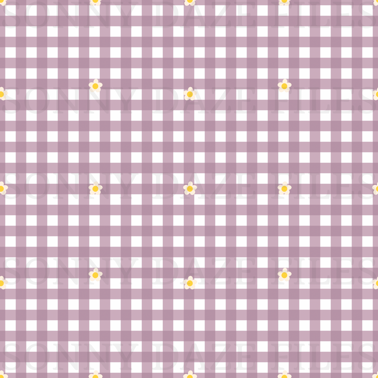 Dainty flower on purple gingham