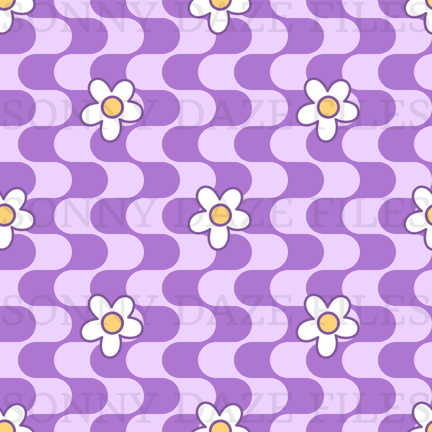 Flowers on wavy stripes