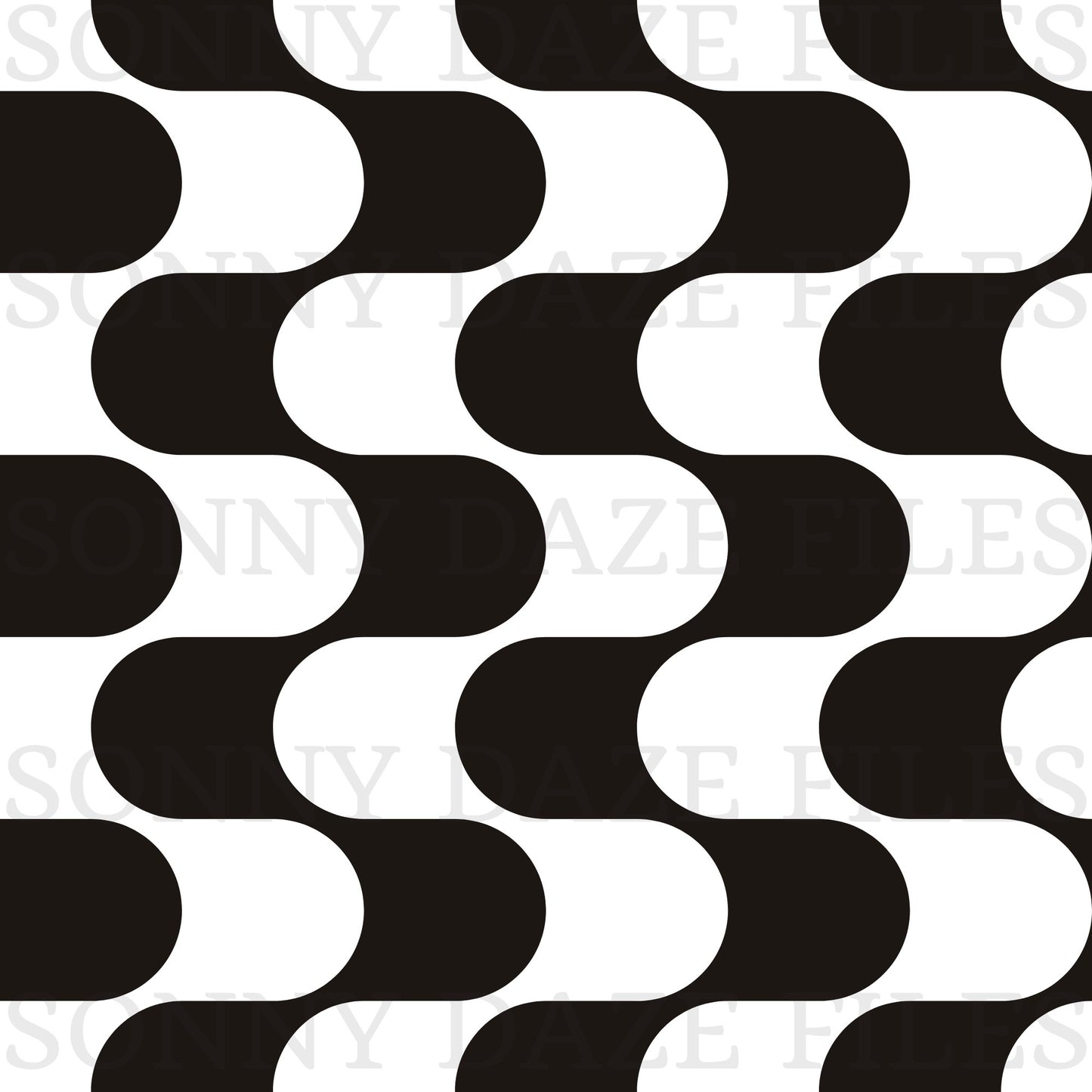 Wavy black and white stripes