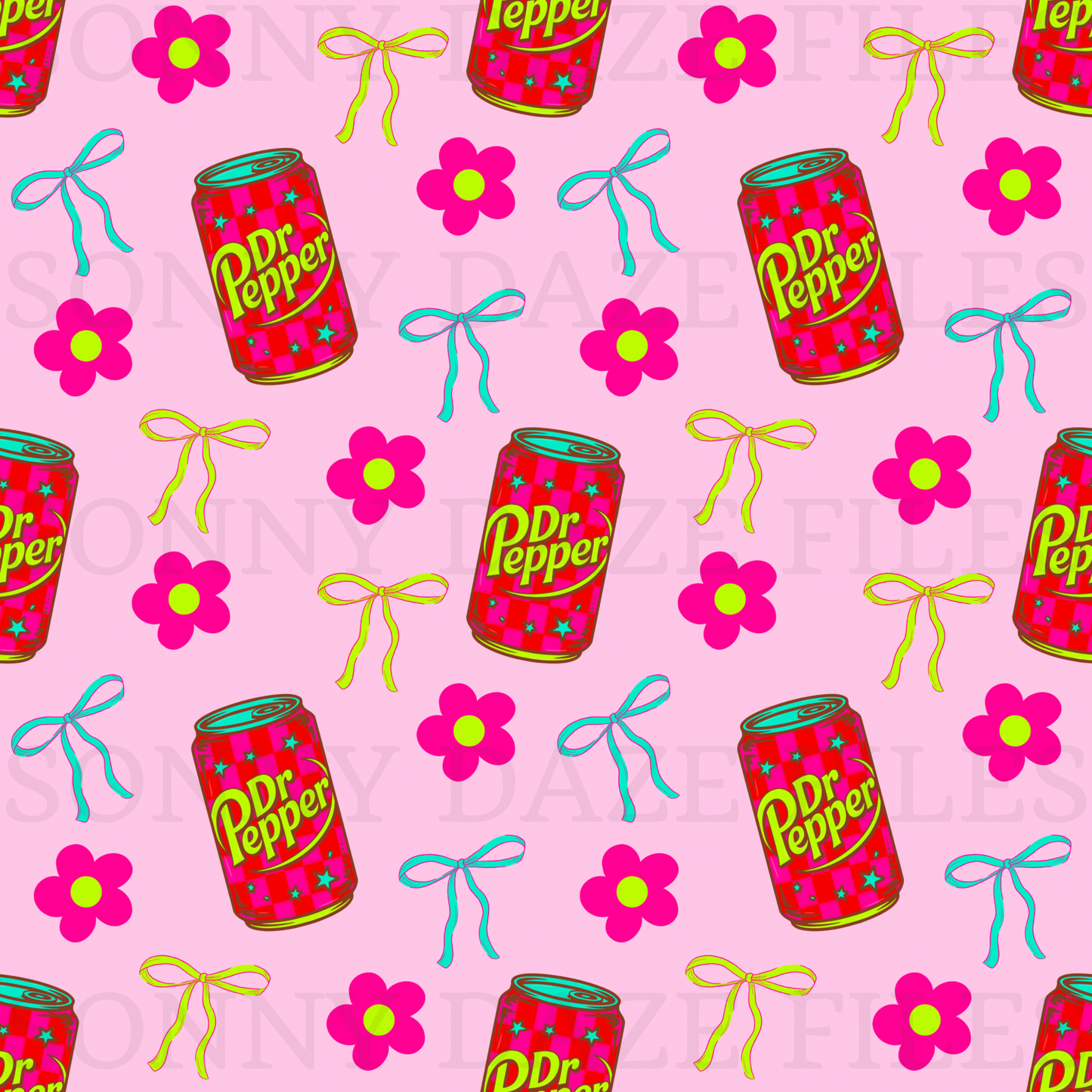 Soda with flowers and bows