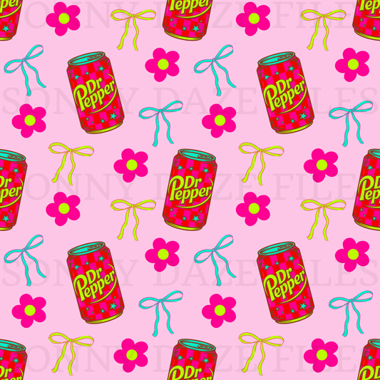 Soda with flowers and bows