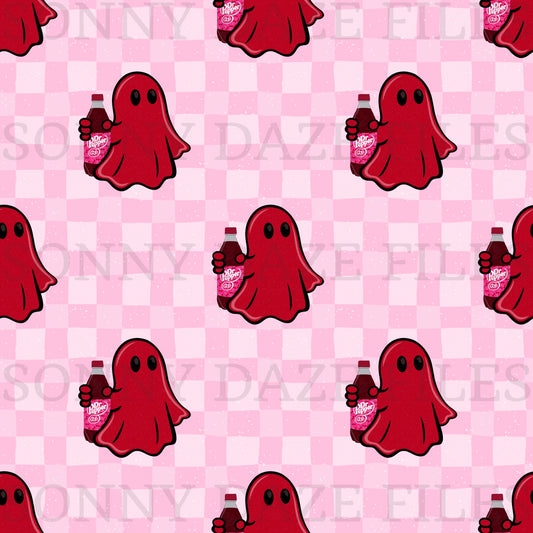 Soda ghosts pink checkered