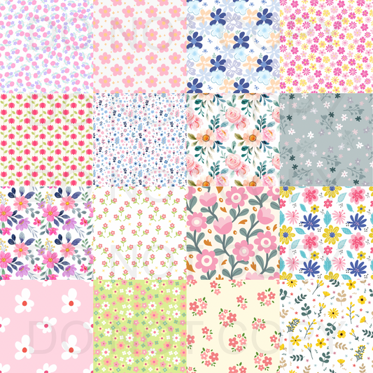 Floral checkered patchwork