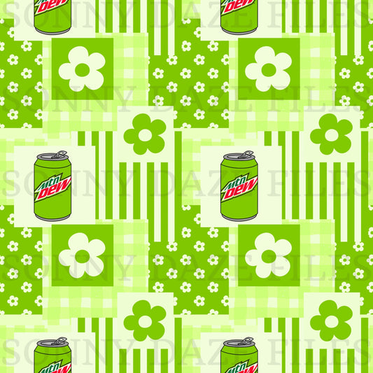 Green soda patchwork