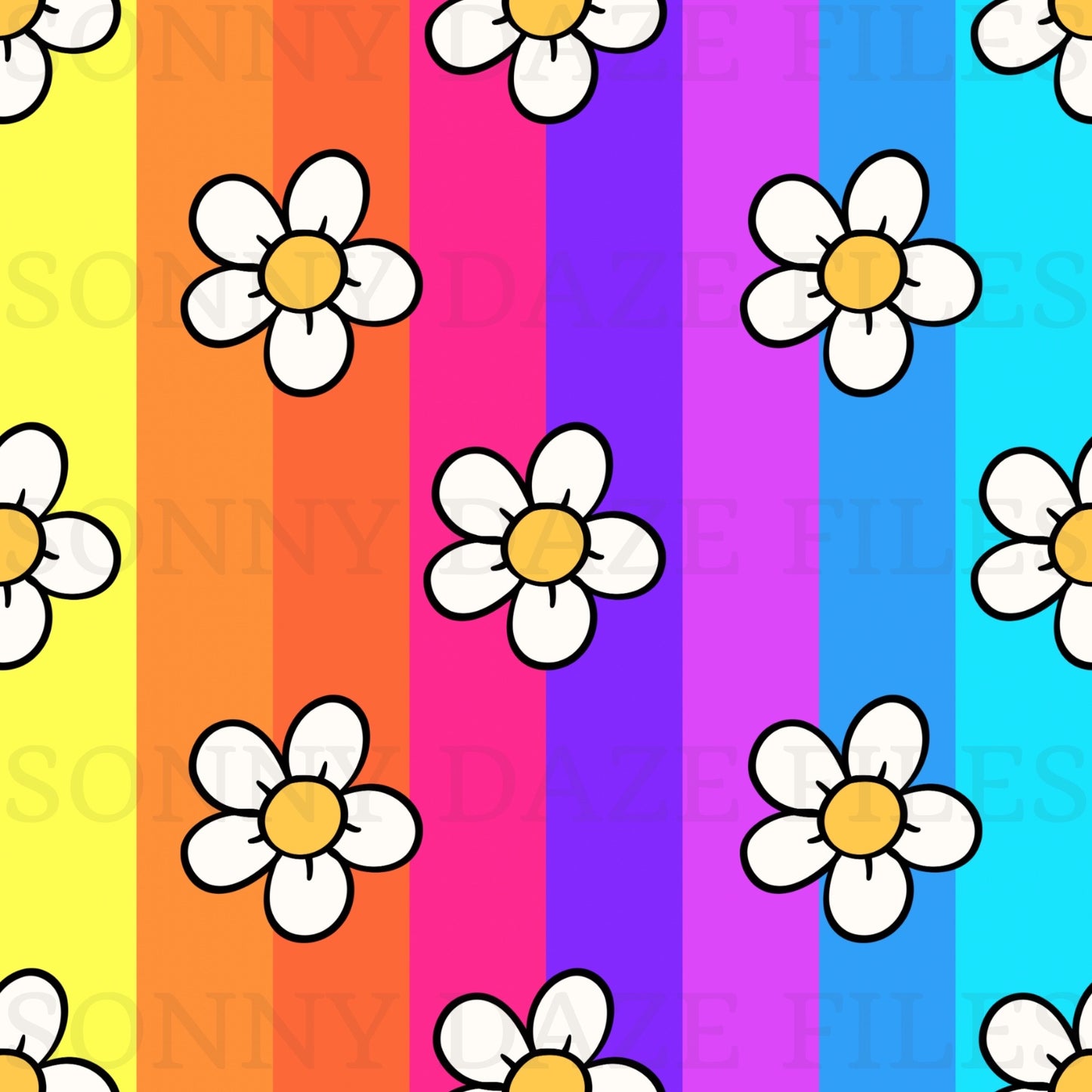 Flowers on stripes