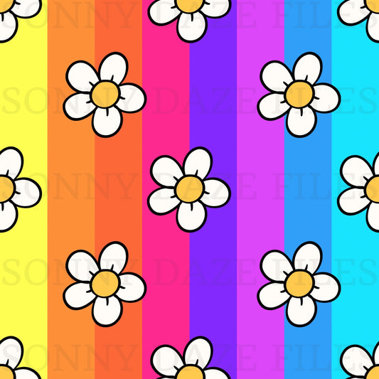 Flowers on stripes