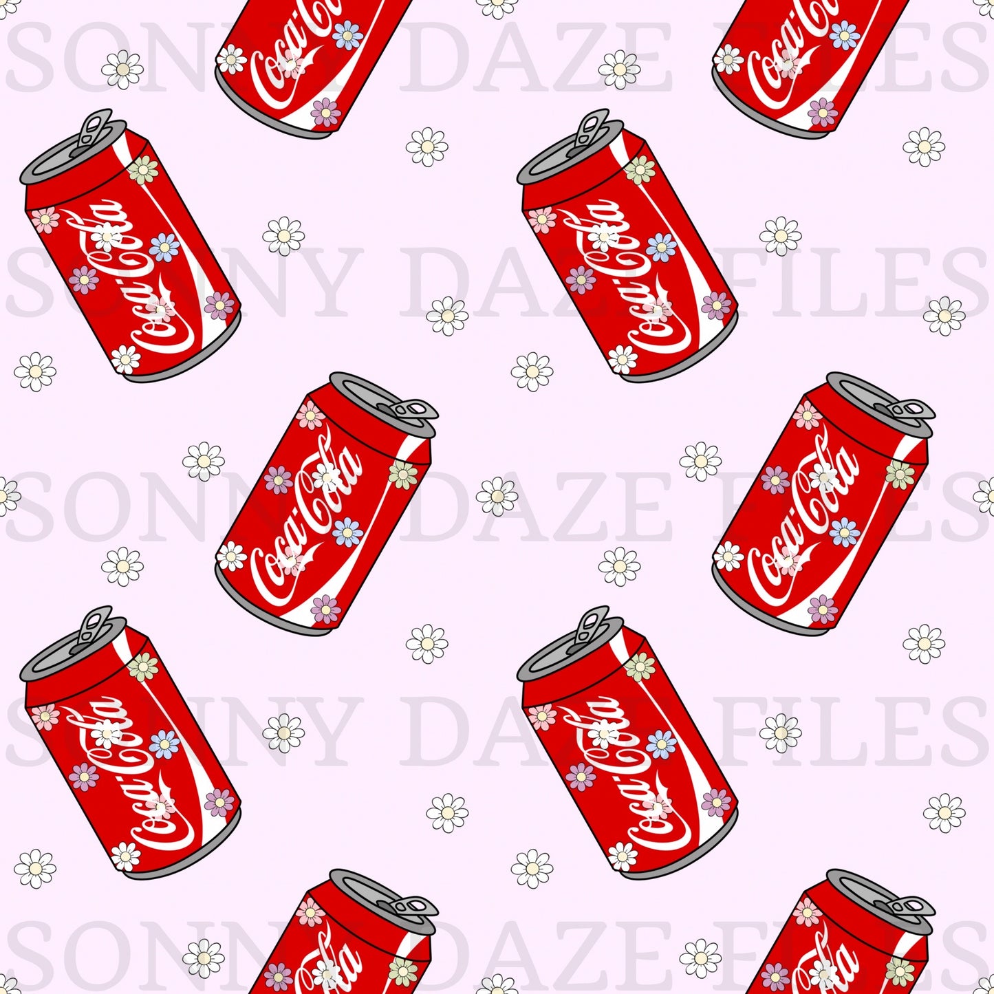Red soda with flowers on can