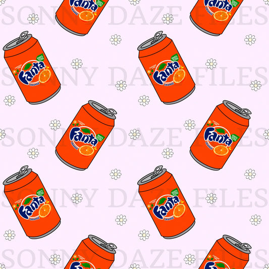 Orange soda with flowers