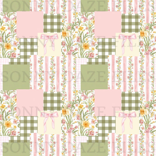 Green Floral Patchwork