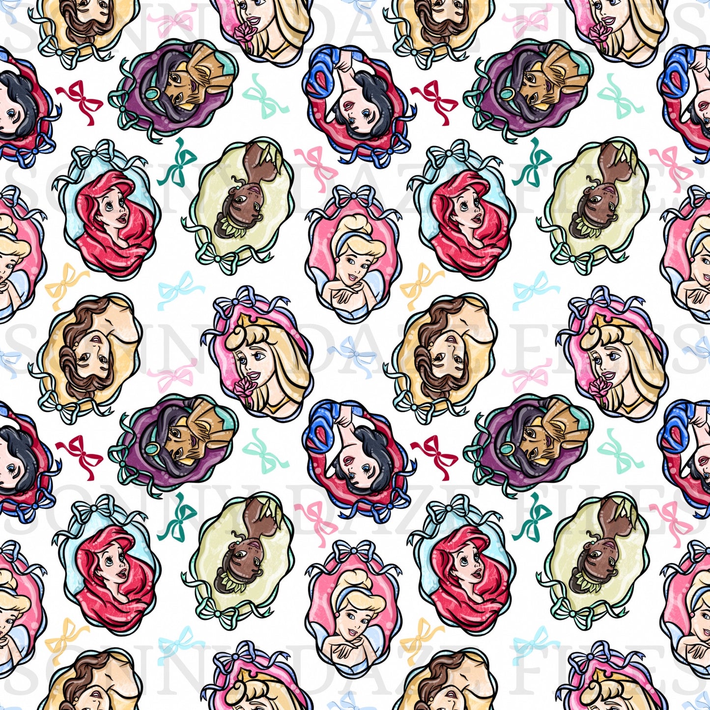 Princess portraits with bows