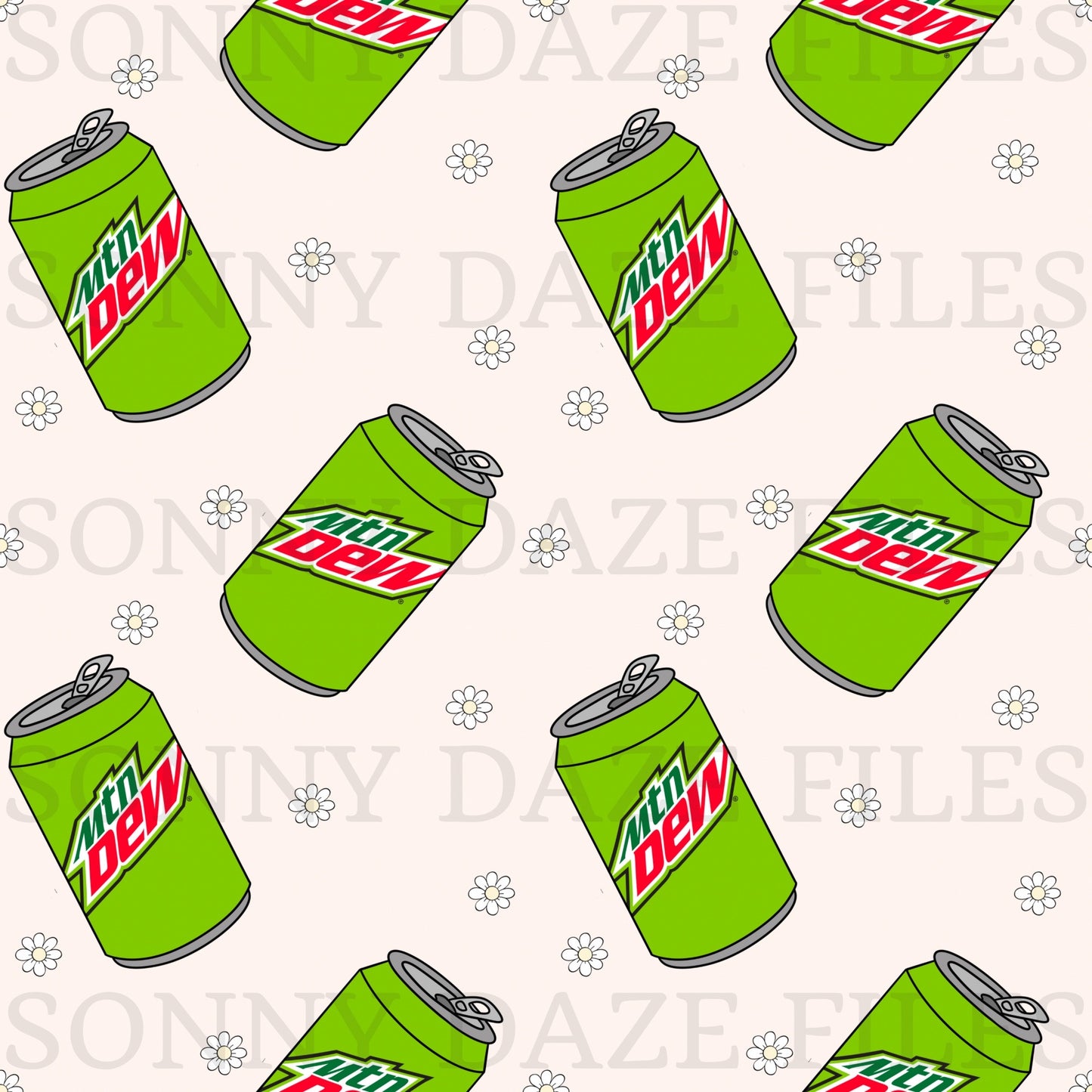 Green soda with flowers