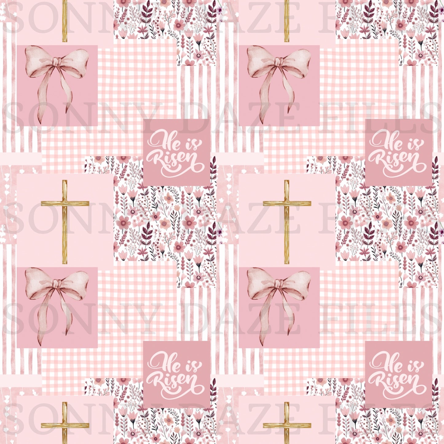 Easter patchwork pink