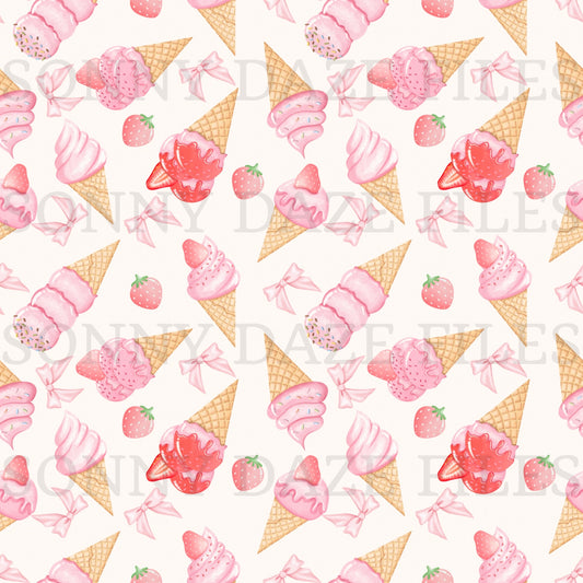 Strawberry icecream and bows