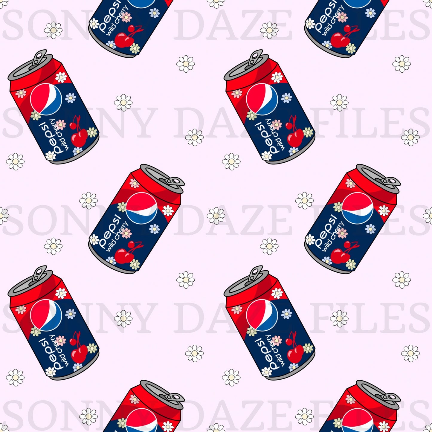 Cherry soda with flowers on can