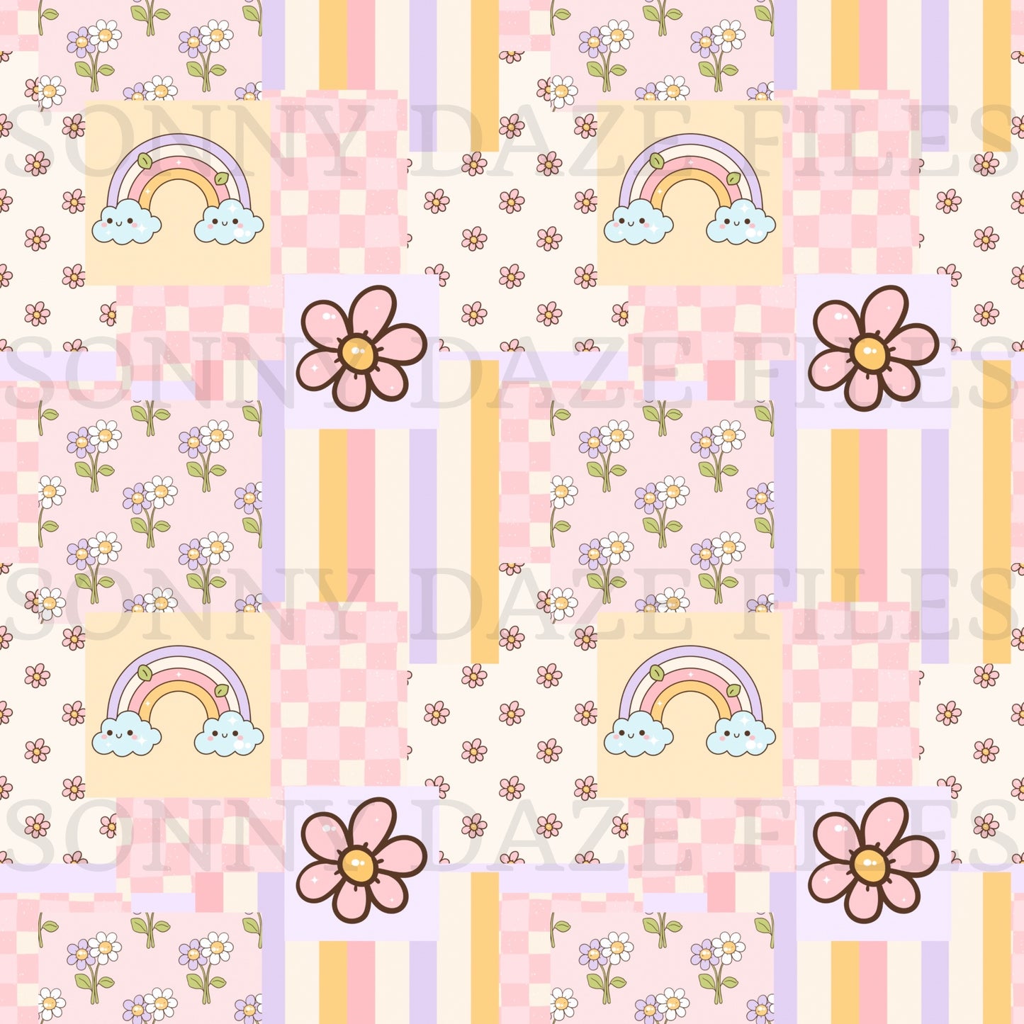 Happy rainbow patchwork