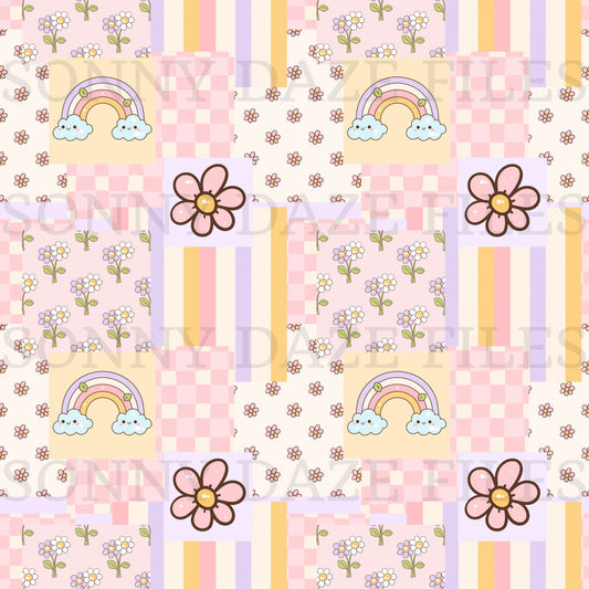 Happy rainbow patchwork