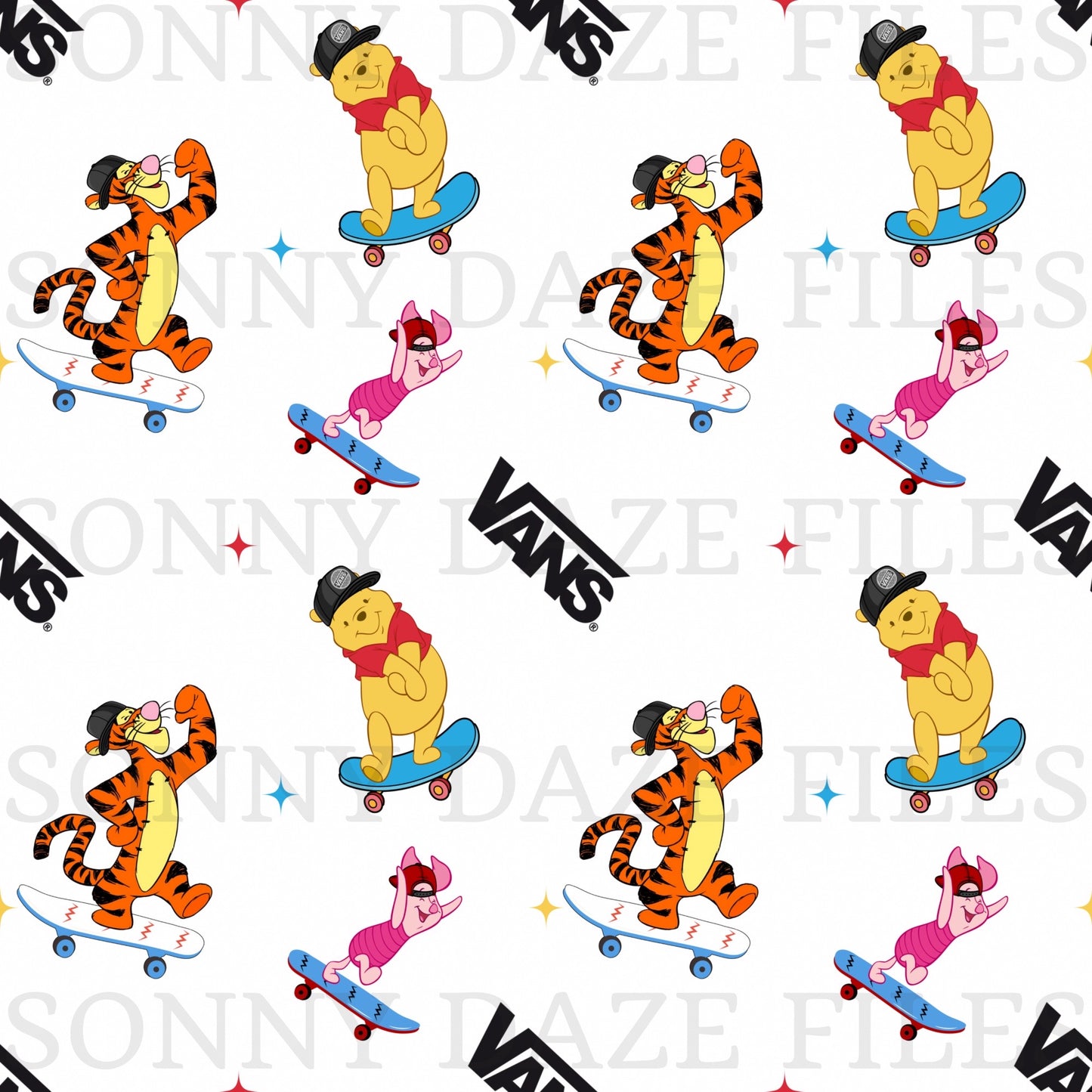 Honey bear and friends skateboarding