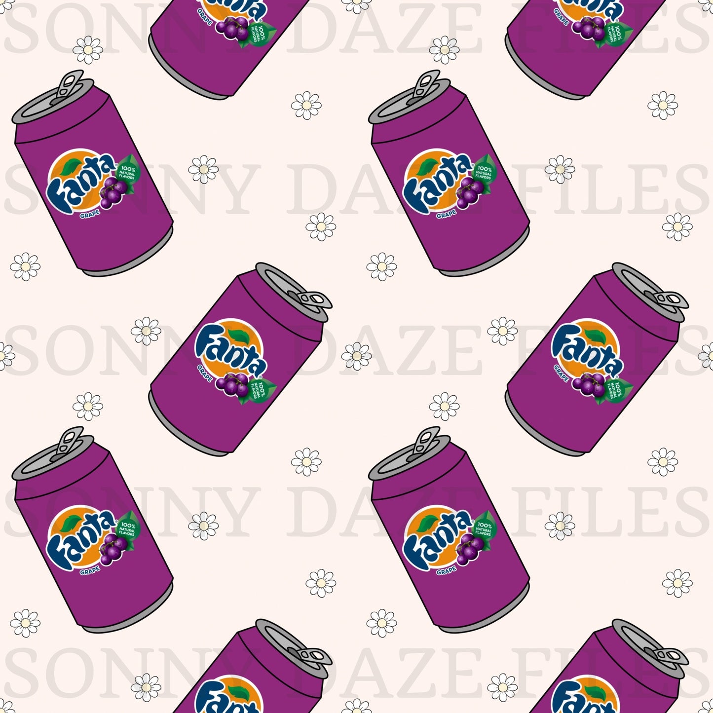 Grape soda with flowers