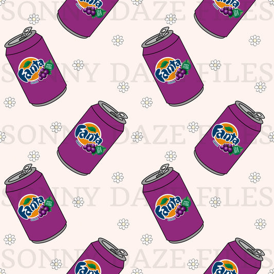 Grape soda with flowers
