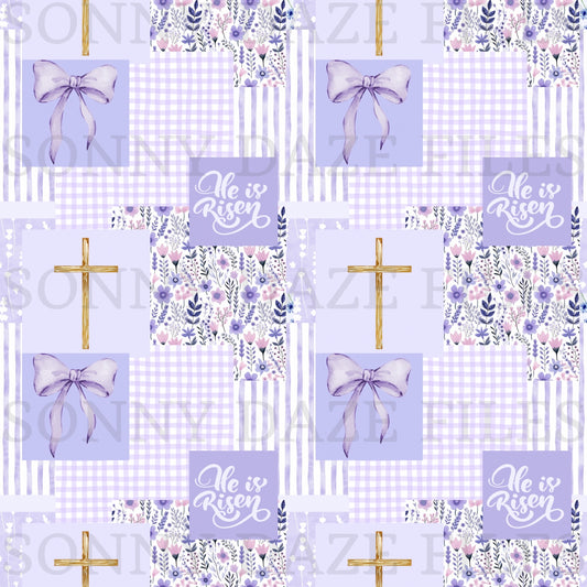 Easter patchwork purple