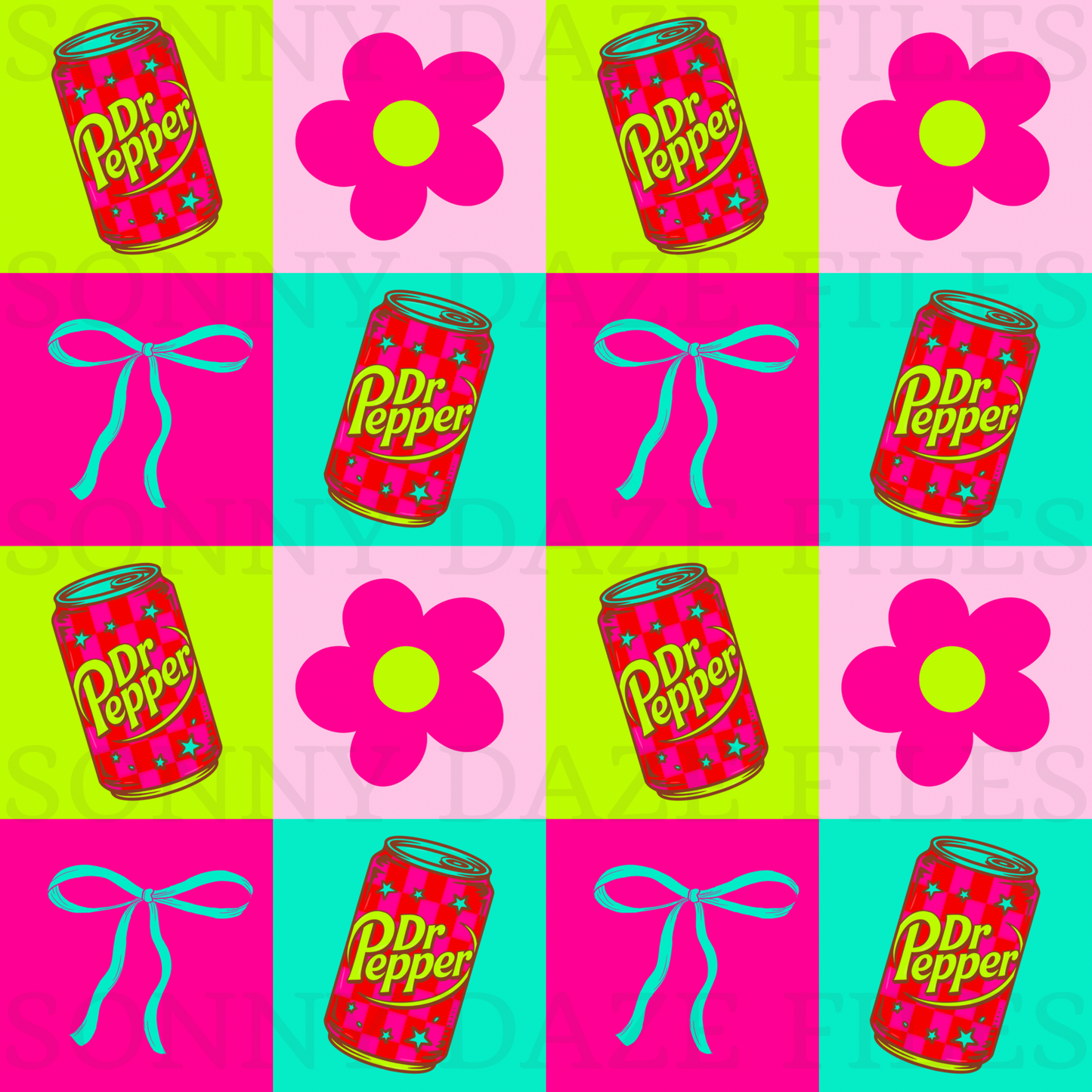 Soda flower coquette checkered