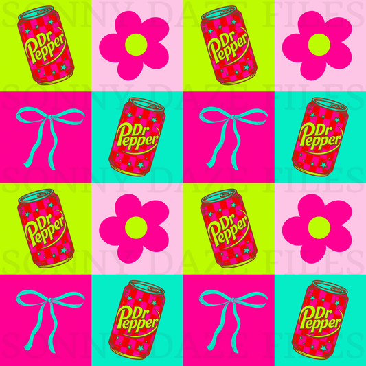 Soda flower coquette checkered