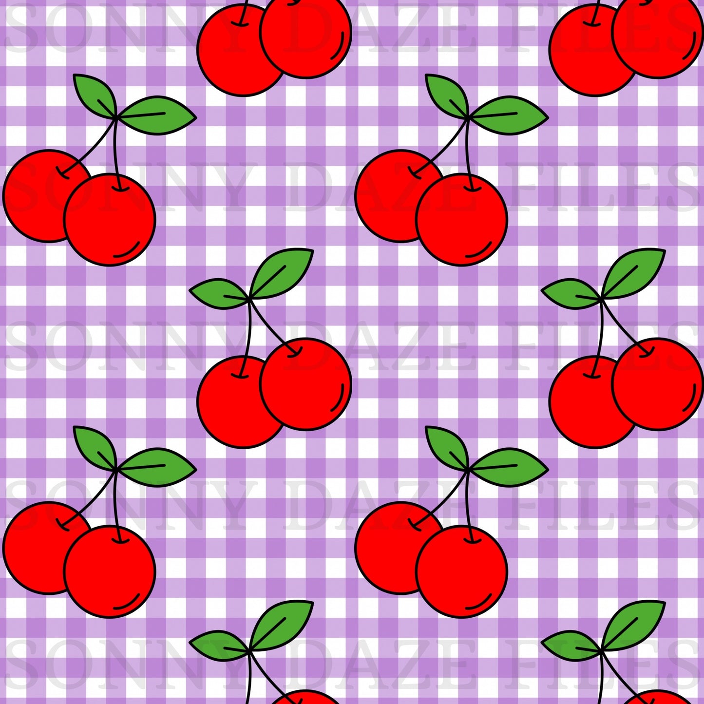 Cherries on gingham
