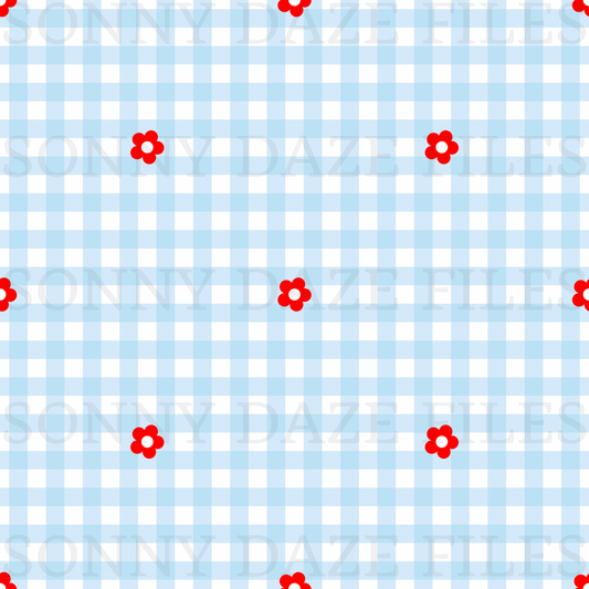 FOJ flowers on gingham