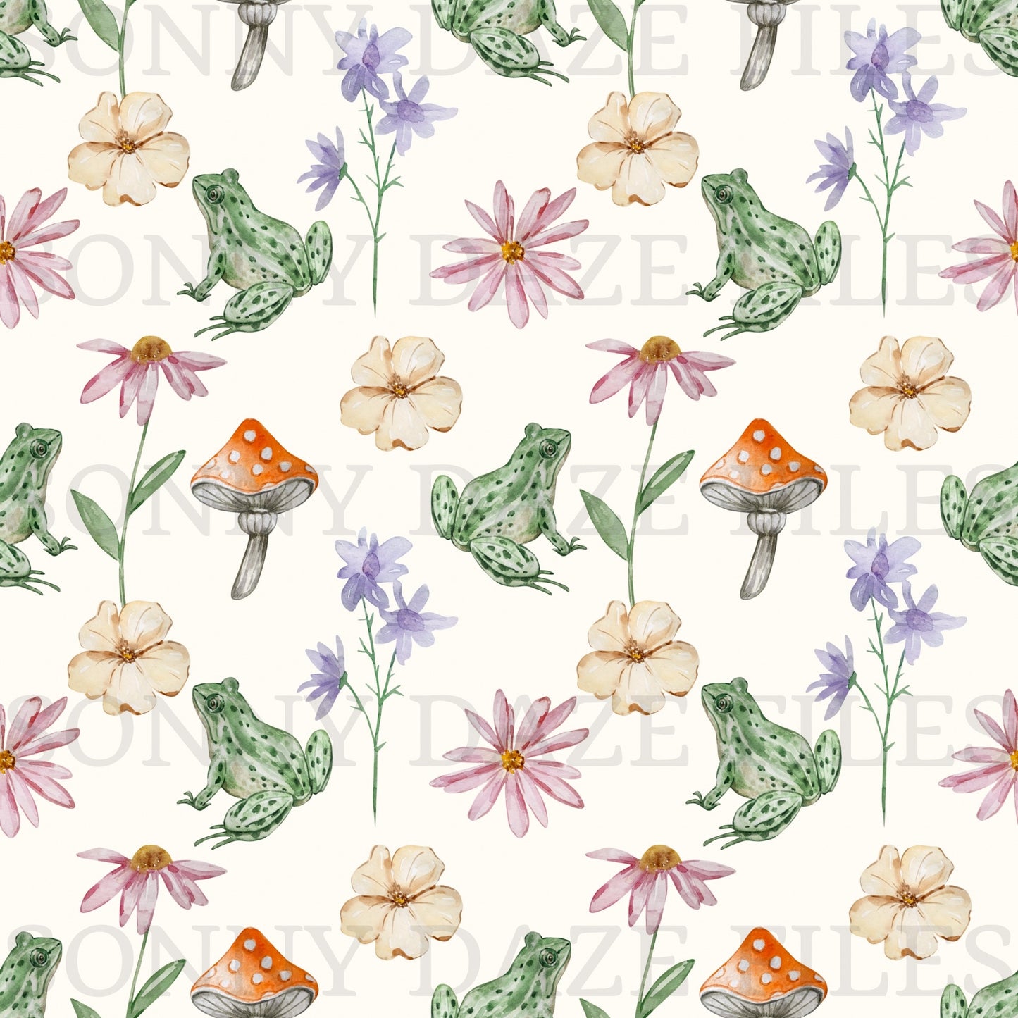 Frogs and flowers