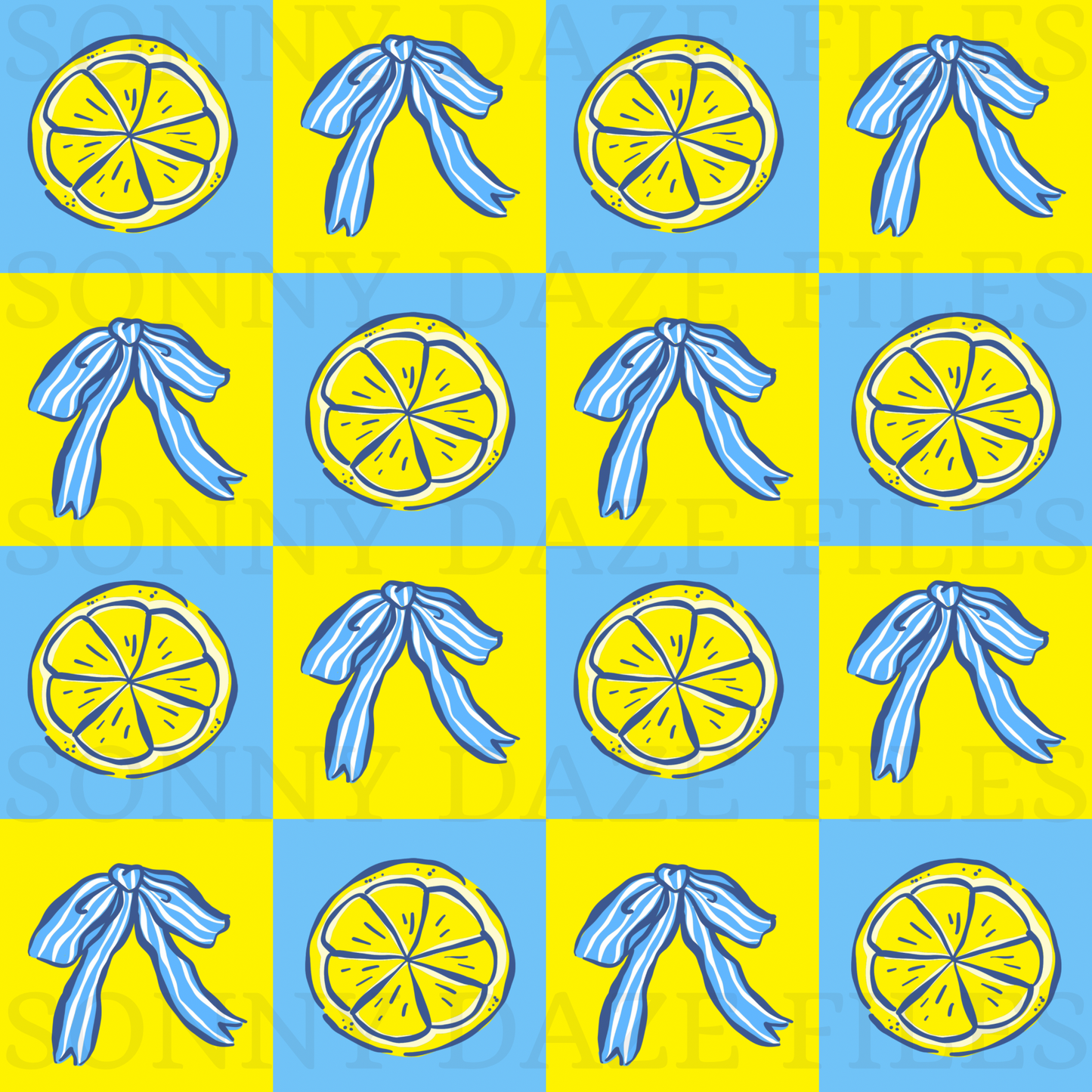 Lemon and bow checkered