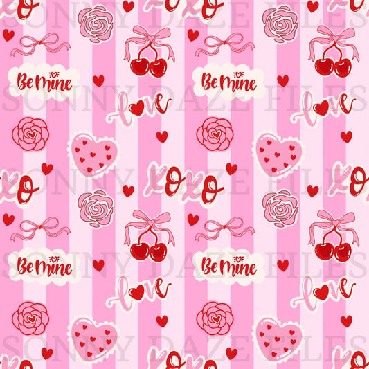 Valentines day pink stripes