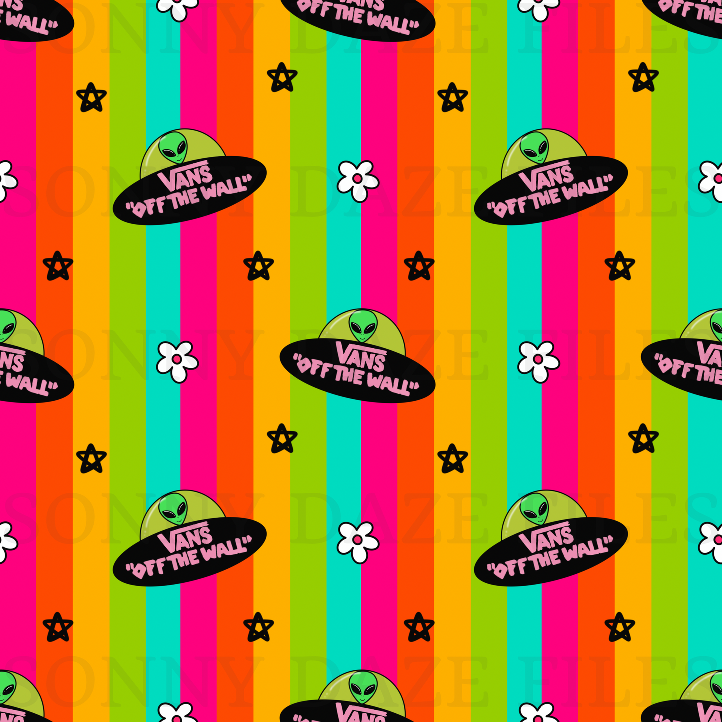 Aliens rainbow stripes