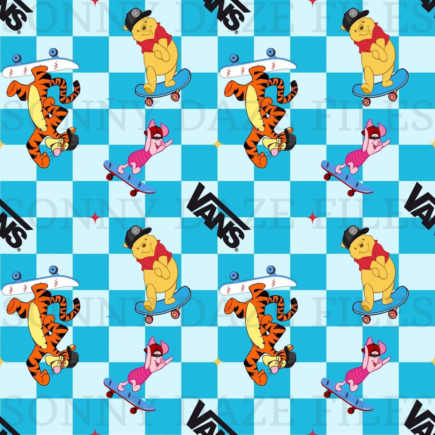 Honey bear and friends skateboarding