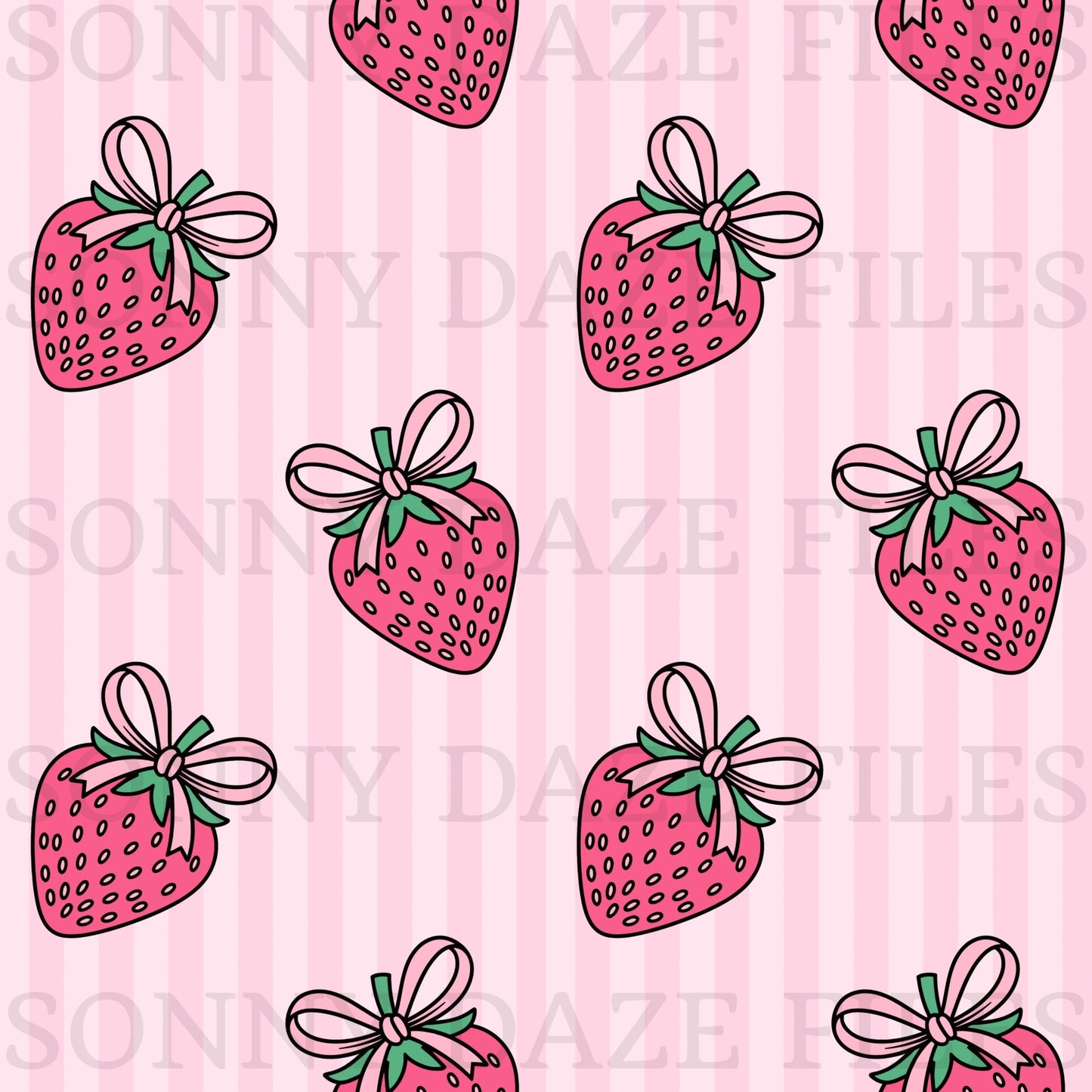 Coquette strawberry on stripes