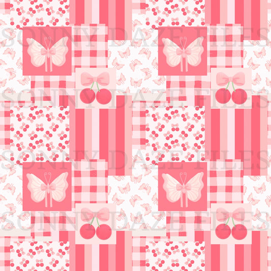Cherry butterfly patchwork