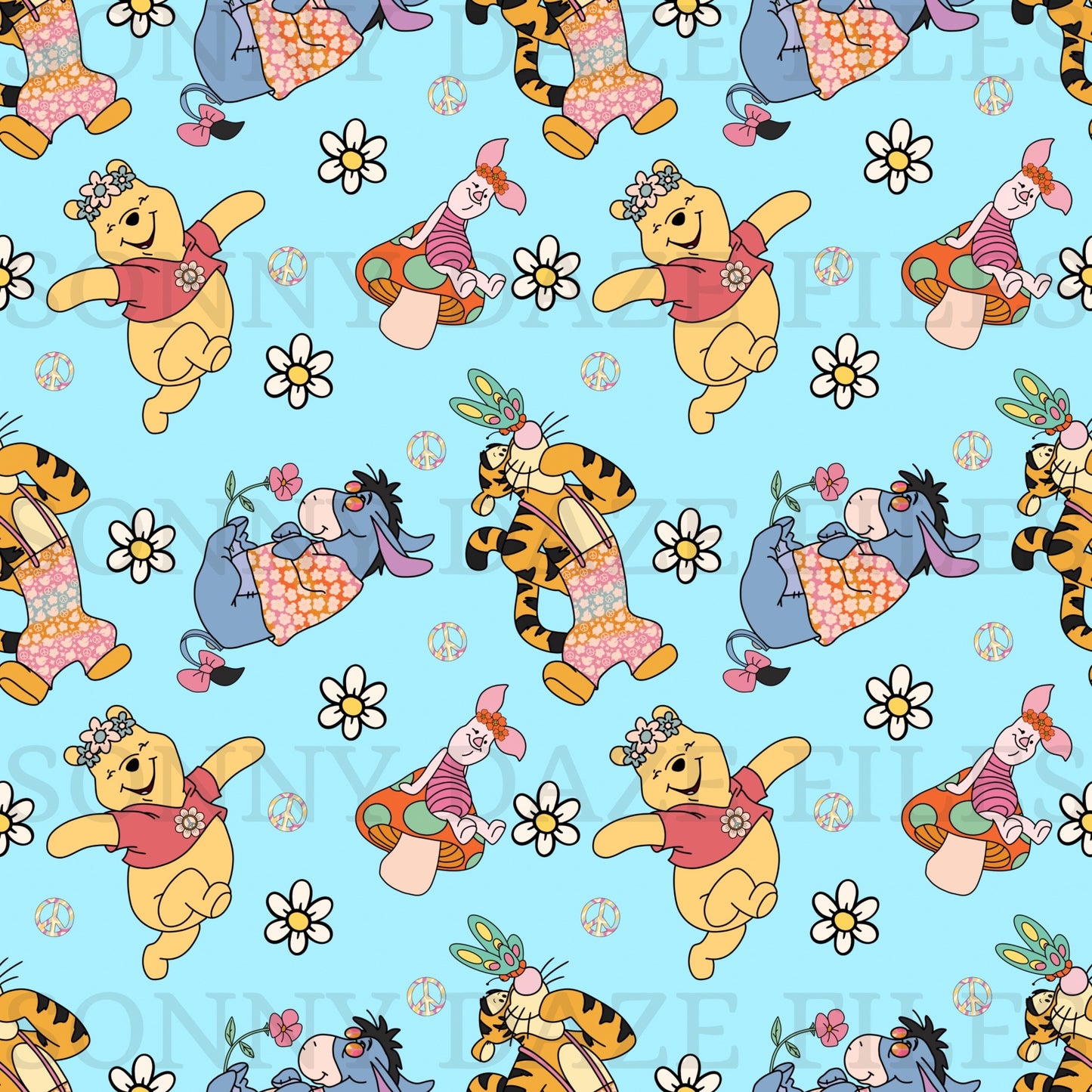 Honey bear & friends groovy