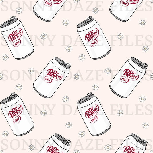 Diet soda with flowers
