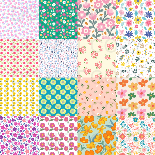 Floral checkered patchwork