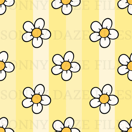 Flowers on stripes